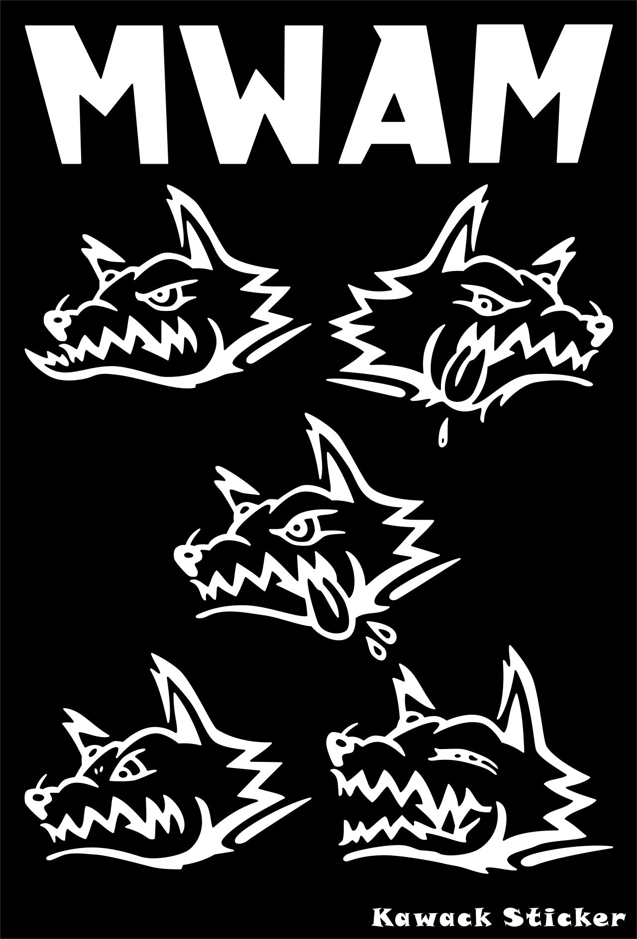 MWAM(マンウィズ)５人メンバー全員の狼ロゴ ※車用: Kawack Sticker